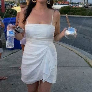 White linen mini dress